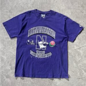 1996 Vintage Northwestern Rose Bowl Purple T Shirt Size L